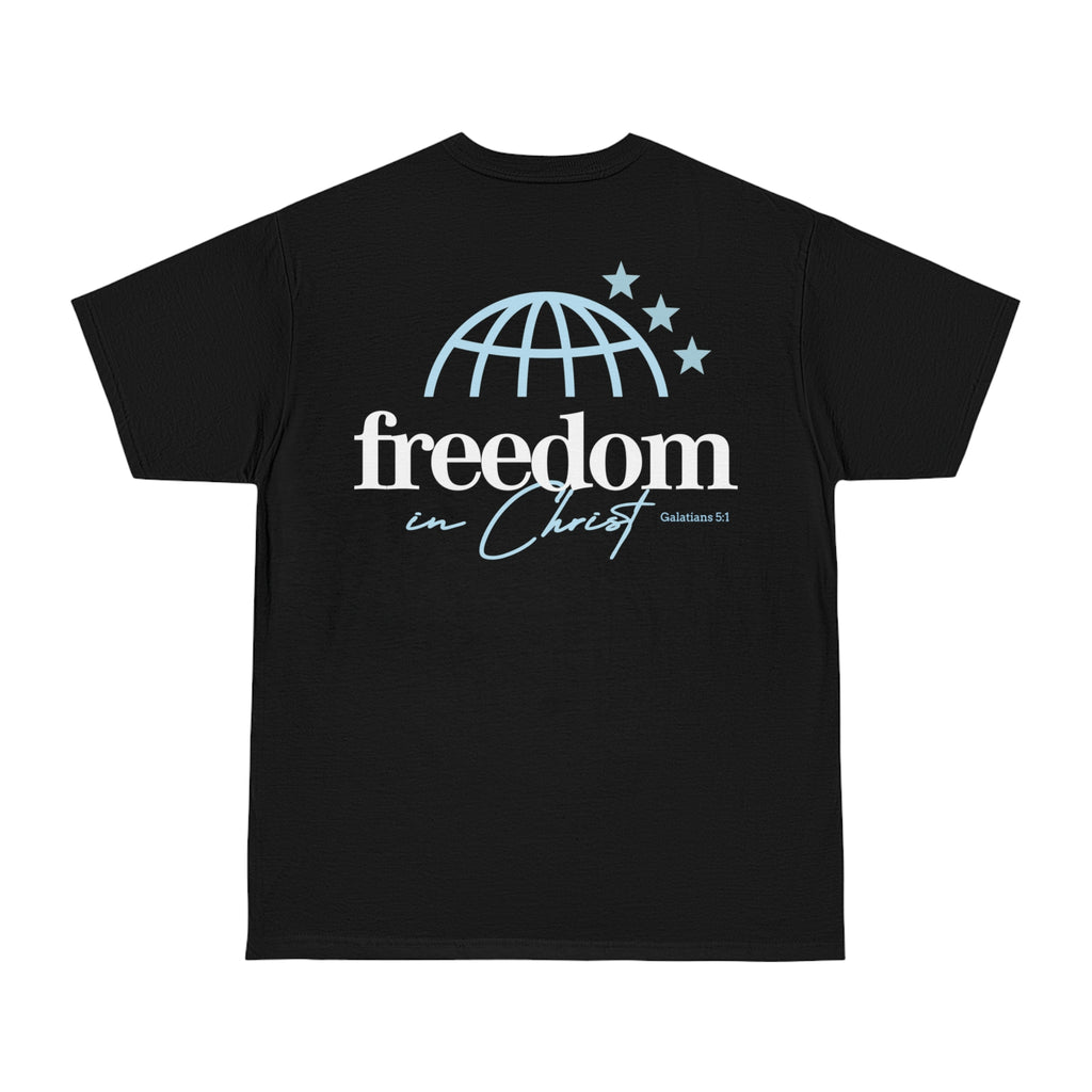 Galatians 5:1 Bible Verse Graphic Tee Pump Cover Black Beefy-T®  Short-Sleeve T-Shirt